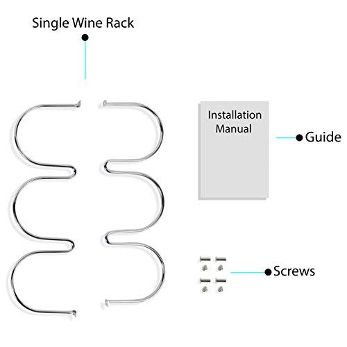 Under Cabinet Wine Rack and Liquor Bottle Holder Chrome Finish Kitchen Countertop Organizer (3 Bottles)
