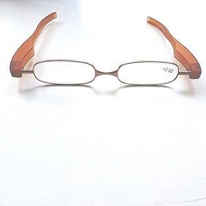 Reading Glasses Saddle Brown Big Panini Pod Folding Readers-Strength +2.50