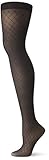 No Nonsense Women's Great Shapes Diamond Texture Control Top Tight, Black, X-Large