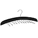 SunTrade Wooden Tie Hanger,24 Tie Organizer Rack Hanger Holder Hook (Black, 24 Hooks)