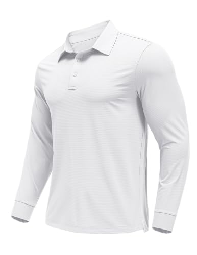PINSPARK Mens Long Sleeve Sun Protection Polo Shirts Quick Dry Golf Shirts at Amazon