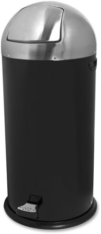 Wholesale CASE of 2 - Genuine Joe 13.5 Gallon Pedal Receptacle Bin-Foot Pedal Receptacle, Round-Top, 13.5 Gal., BK/SR