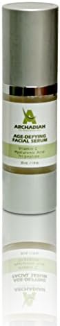 Organic Vitamin C Anti-Aging Topical Facial Serum with Hyaluronic Acid, 1 fl oz. by Archadiah | Tri-Peptide Anti-Aging Anti-Wrinkle Serum for Face | Brightens, Re-hydrates, Clears Acne and Evens Tone