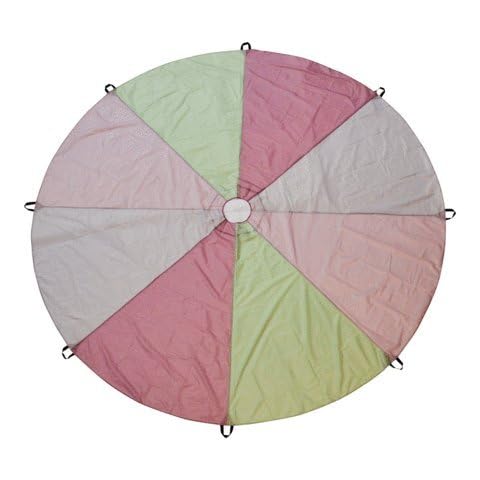 Traditional Garden Games Giant Play Parachute for Kids & Families โ 3.45m Pastel Multi-Colour with 8 Handles, Indoor & Outdoor Fun