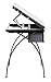 SD STUDIO DESIGNS Futura Crafting, Drafting, Drawing Table with Adjustable Top, Black and Clear Glass,43.25