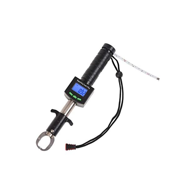 VIAIA LED Digital Fish Gripper Grabber Angelzange Edelstahl Clip Fischhalter mit Waagen Lineal 25kg / 55lb alicate de… – Bild 5