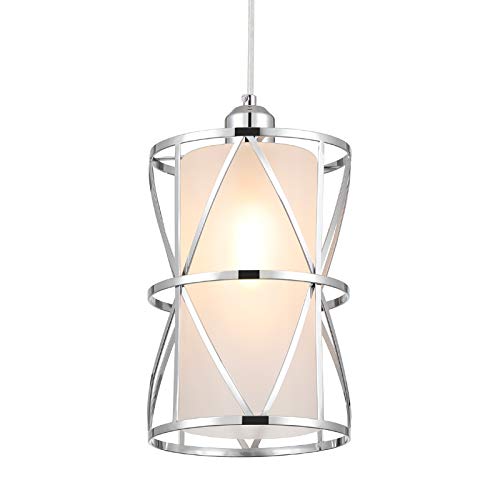 Brushed Nickel Pendant Light Fixtures, Modern Frosted Glass Pendant