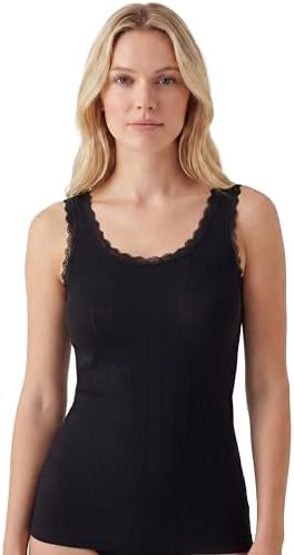 Women's Sexy Ultra Soft Camisole with Lace Trim Cotton Blend Basic