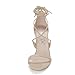 Allegra K Women's Open Toe Stiletto High Heel Lace-up Sandals (Size US 8) Beige