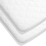 Utopia Bedding Waterproof Crib Mattress Protector - Breathable Mattress Cover - Hypoallergenic Quilted Crib Fitted - Cradle Mattress Pad (2 Pack) White