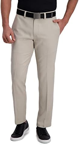 HAGGAR Men's Cool Right Performance Flex Straight Fit Flat Front Pant ...