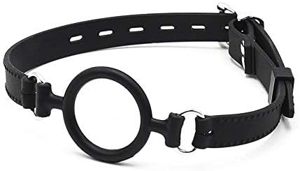 Soft Silicone Fixed Straps Mask Mouth Bite Fixed Open Mouth O-Ring（Black）