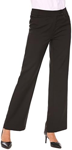 keliqq Women's High Waist Boot-Cut Dress Pants Long Trousers