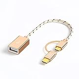 2 in 1 USB C Adapter OTG Cable, CableCreation 0.6ft