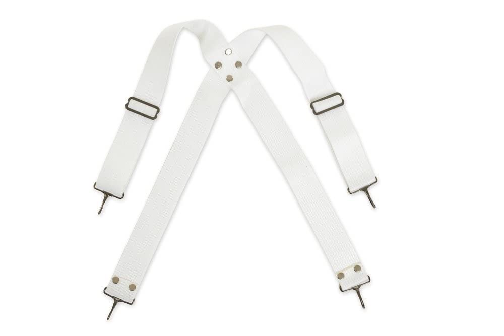 GEWA Marching Drum, Marching Drum Accessories, Bass Drum Carrying Strap, nylon white, 3 cm wide, adjustable with carabiner — image 1