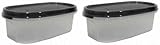 TUPPERWARE 500ML MODULAR MATES OVAL 1 / I SET (2) BLACK