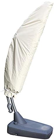 Furniture Covers Patio Outdoor Garden Parasol Cover Waterproof UV Protected Curved Cantilever Umbrella Cover with Zipper, 52x206cm -Khaki