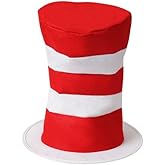 Vencede Red and White Stovepipe Hat Top Hat Cosplay Halloween Costume Accessories
