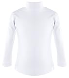 Lovetti Girls' Basic Long Sleeve Mock Turtleneck Cotton T-Shirt