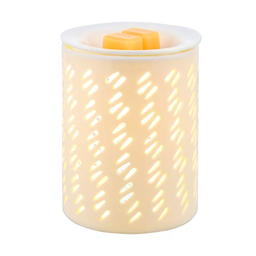 COOSA Ceramic Raindrop Pattern Candle Warmers Wax Warmers Electric Incense Oil Fragrance Warmer Night Light Aroma Decorative Lamp for Gifts & Decor Home Office Bedroom Living Room