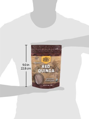 Nature's Greatest Foods, Organic Premium Whole Grain Red Quinoa, Gluten Free, Non-GMO, 16 Ounce