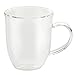 BonJour Coffee Insulated Borosilicate Glass Latte Cups, 2-Piece Set, 12-Ounces Each