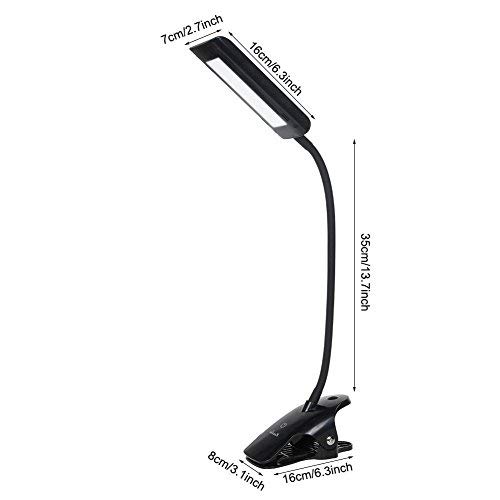 KEDSUM 7W Dimmable LED Desk Lamp, Flexible Gooseneck Clip on Light with