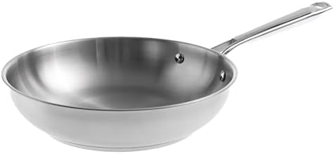 - 44420 - Cuisine Bratpfanne aus Edelstahl 18/10, ohne Antihaftbeschichtung, ergonomischer Griff, Vollinduktionsboden, geeignet für Induktion, Ofen und Spülmaschine, Ø 20 cm, Höhe 5 cm