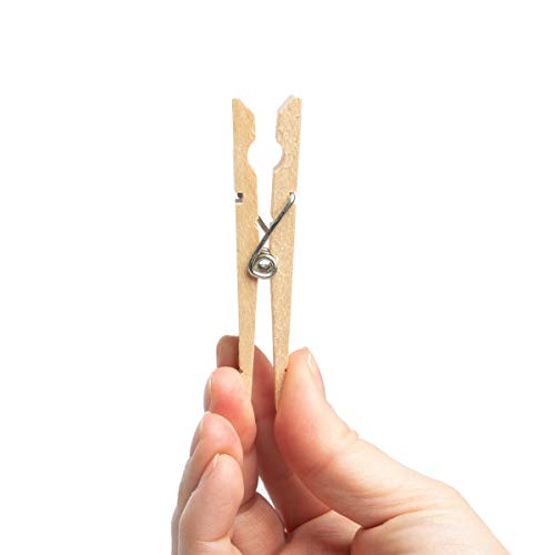 Touch (200 Pack Large Wooden Clothespins Household Essential for Laundry Food Bag Sealing Crafts - Thumbnail 2