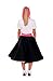 Hip Hop 50's Shop 1950s Adult 4 Piece Poodle Skirt Costume Outfit for Women with Accessories (glasses, socks, scarf) (XLarge/XXLarge, Black w/Pink)