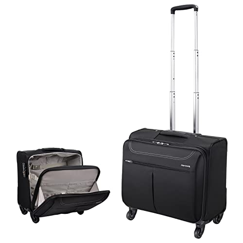 Hanke Softside Carry On Luggage, 16 Inch Square Suitcase with Spinner Wheels Rolling Luggage Bag