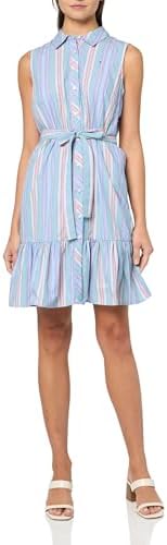ellen tracy denim dress Sleeveless Scalloped Button Front Denim Minidress