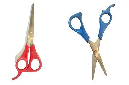 Quake Scissors for Hair Cutting Professional Salon Barber SET OF 2 SCISSORS SHEARS Plastic Handle Stainless Steel Men Women SAVE RS. 99