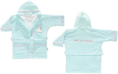 Cotton Hooded Embroidered Toddler Bathrobe-DOLLY MINT