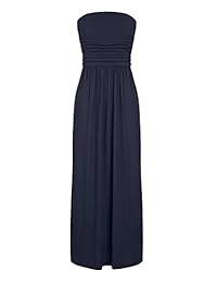 CHICIRIS Vestido de tubo sin tirantes para mujer, estilo vintage, informal, cintura imperio, con bolsillos