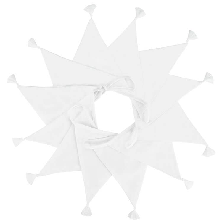 G2PLUS Fabric Bunting Banner with Tassel, 3.3M Double Sided Cotton Tassel Banner with 12 White Triangle Pennants, Vintage Cloth Garlands for Nursery Bedroom Playhouse Decoration — image 1