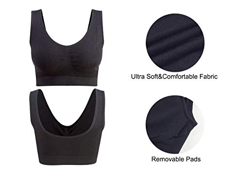 Lemef 3-pack naadloze sportbeha, draadvrije yoga-beha met afneembare pads voor vrouwen - Image 7