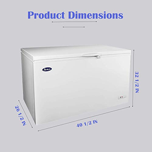 Commercial Top Chest Freezer - Atosa 9.6 Cu. Ft Deep Ice Cream Freezer with Adjustable Thermostat, Lock,Rollers, White(MWF-9010)