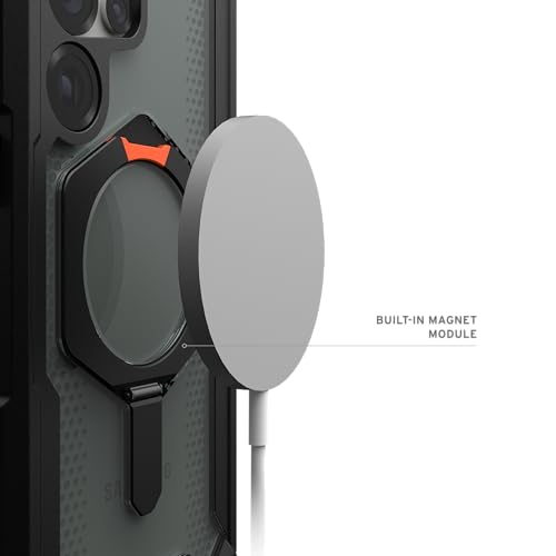URBAN ARMOR GEAR UAG - Funda diseñado para Samsung Galaxy S25 Ultra Plasma XTE - Compatible con Carga magnética, Estuche con Soporte, Color Negro/Naranja