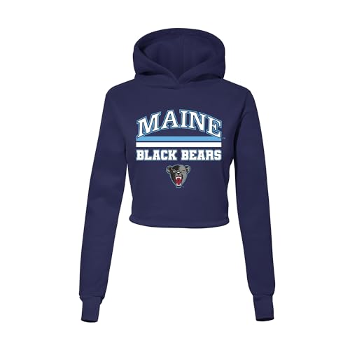 License Champs Maine Black Bears | Womens Fleece Crop Sweatshirt | Game Day Merchandise | VNPMNEU301, L.C.104, NVY, S at Amazon