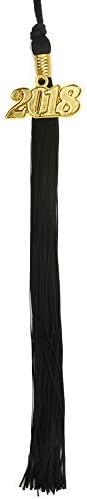 Graduation Tassel with Gold 2019 Year Charm 9-inch (Black)