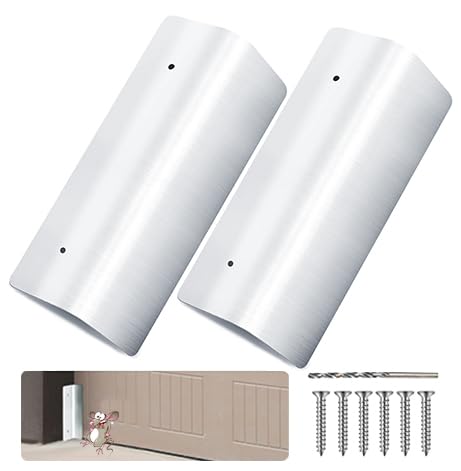 Photo 1 of 2 Pcs Garage Door Mouse Guard - Garage Door Seal Guards Rustproof Side Seal - ONE-TIME Install Blocks Rats/Snakes/Leaves/Moisture - Heavy Duty for Residential & Commercial Use (2 Pack)