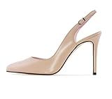 Sammitop Women's Slingback Pumps High Heel Pointed Toe Ankle Strap Summer Dress Shoes