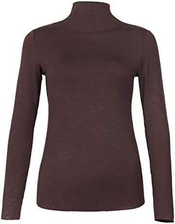 GEMBERA Women's Basic Long Sleeve Mock Turtleneck Layering T Shirt Pullover Tops