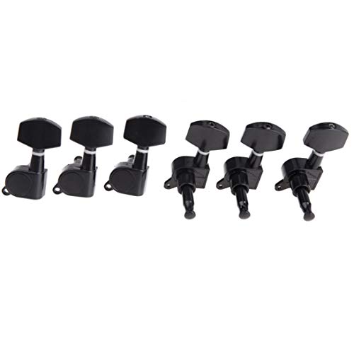 Baynne Guitar Tuning Pegs 3R3L Tuning Pegs String Keys Tuners Machine Heads for Strat Tele Electric Black