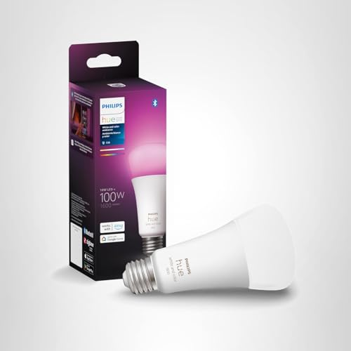 Philips Hue Smart 100W A21 LED Bulb - White and Color Ambiance Color-Changing Light - 1 Pack - 1600LM - E26 - Indoor - Control with Hue App - Works with Alexa, Google Assistant and Apple Homekit - View 9