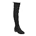 BONNIBEL GF68 Women's Lace Up Inside Zipper Low Heel Over Knee High Boots