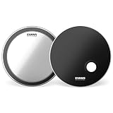 Evans EMAD System Pack, 22" (2pc) - Includes Batter Bass Drumhead and Resonant Drumhead -Externally Mounted Adjustable Damping System Allows Player to Adjust Attack and Focus Without Removing Drumhead