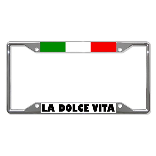FastasticdealsFastasticdeals La Dolce Vita Italian Flag License Plate Frame Tag Holder Cover