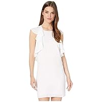 BCBGMAXAZRIA Day Short Woven Dress Optic White Combo SM (US 4)